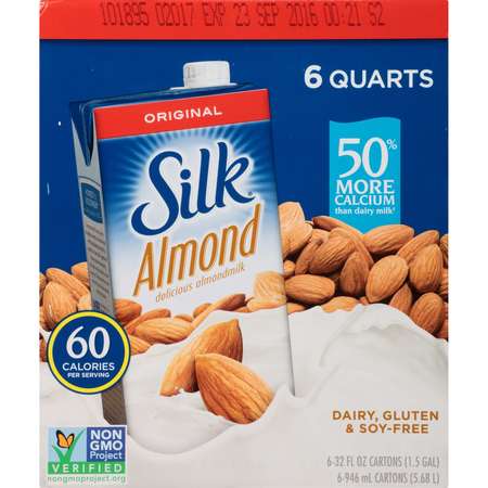 SILK Silk Aseptic Original Pure Almond Milk 1 qt. Carton, PK6 136462